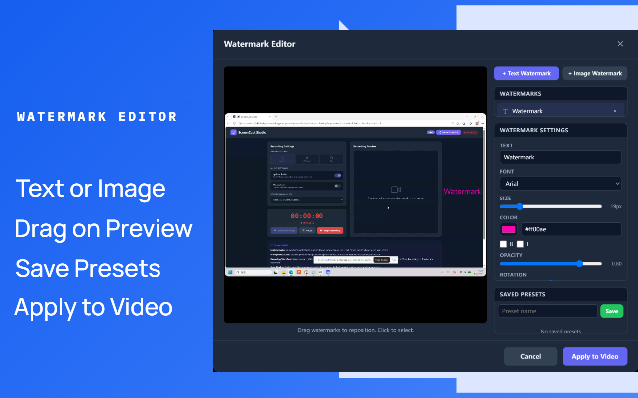 ScreenCast Studio camera recording and layouts